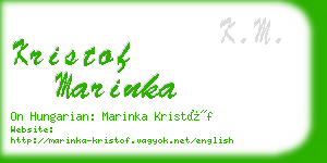 kristof marinka business card